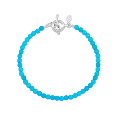 Dower & Hall Men's Blue Turquoise Bracelet In Black