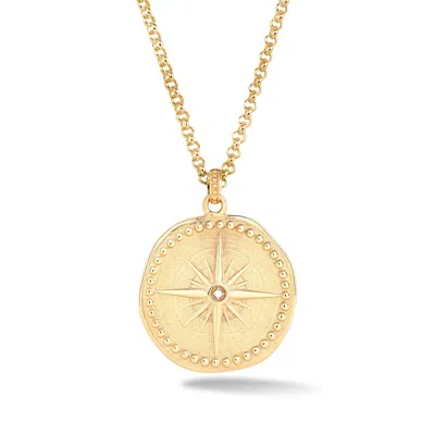 DOWER & HALL MEN'S DIAMOND TRUE NORTH NECKLACE IN GOLD VERMEIL