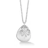 Dower & Hall Men's Engravable Large Pebble & Clover Pendant In Sterling Silver