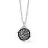 Dower & Hall Men's Flying Swallow Talisman Necklace In Oxidised Sterling Silver In Metallic