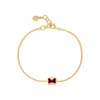 Dower & Hall Men's Gold / Red Red Garnet Octagon Chain Bracelet In Gold