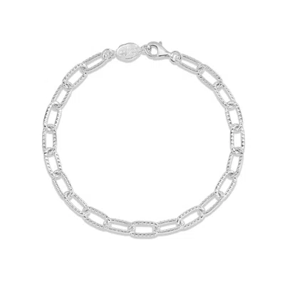 Dower & Hall Men's Groove Chain Bracelet In Silver In Gray