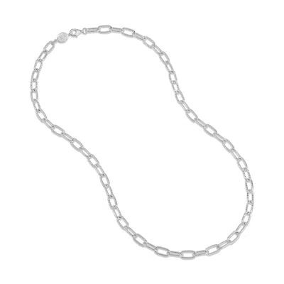 Dower & Hall Men's Groove Necklace Chain In Silver In White