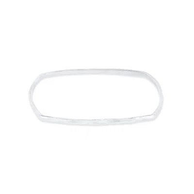 Dower & Hall Men's Hammered Cushion Nomad Bangle In Sterling Silver In Metallic