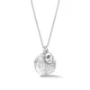 Dower & Hall Men's Hammered Disc & Dove Grey Freshwater Pearl Pendant In Sterling Silver In Metallic