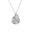 Dower & Hall Men's Hammered Disc & White Topaz Array Pendant In Silver In Silver
