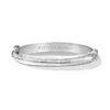 Dower & Hall 6mm Hinged Hammered Silver Nomad Bangle In Metallic