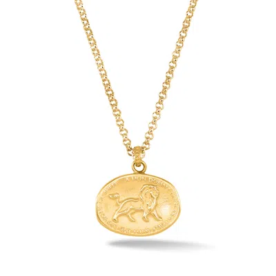 Dower & Hall Men's Lion Story Necklace In Gold Vermeil