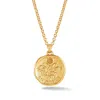 Dower & Hall Lucky Sixpence Medallion Necklace In Gold