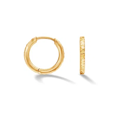 Dower & Hall Men's Medium Hammered Nomad Huggie Hoops In Gold