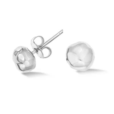 Dower & Hall Men's Medium Single Signature Nugget Stud In Sterling Silver