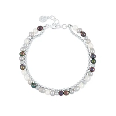 Dower & Hall Men's Mixed Pearl Orissa Bracelet In Metallic