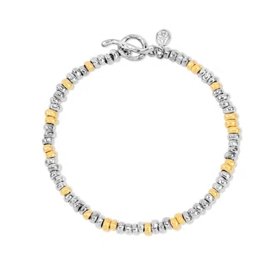 Dower & Hall Men's Mixed Signature Small Nugget Bracelet In Pattern