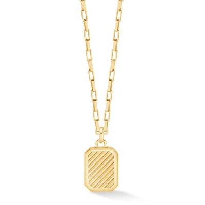 Dower & Hall Men's Octagon Humbug Paperclip Necklace In Gold Vermeil