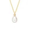 Dower & Hall Men's Oval Pearl Necklace In Gold Vermeil In Gold
