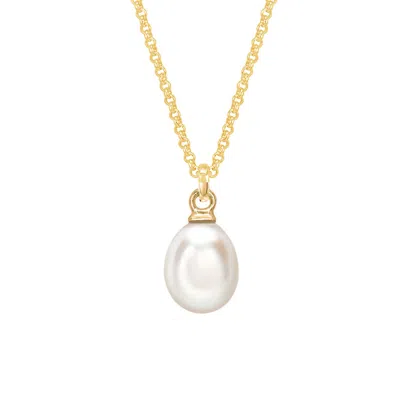 Dower & Hall Men's Oval Pearl Necklace In Gold Vermeil