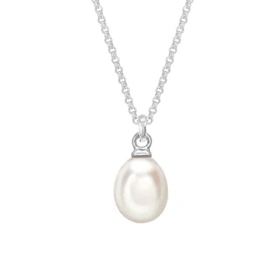 Dower & Hall Men's Oval Pearl Necklace In Sterling Silver