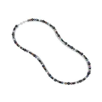 Dower & Hall Men's Peacock Pearl Orissa Necklace In Sterling Silver