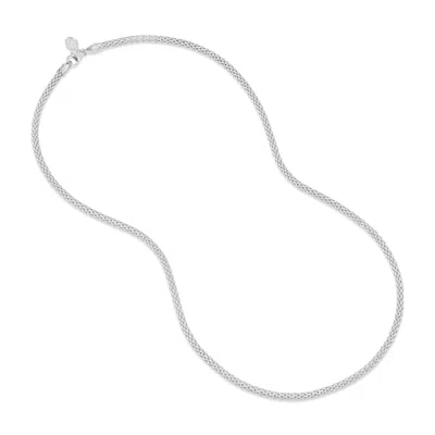 Dower & Hall Men's Popcorn Chain Necklace In Sterling Silver In Metallic