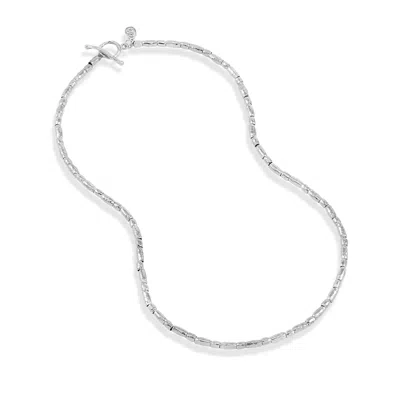 Dower & Hall Men's Rice Nomad Necklace In Sterling Silver In Metallic