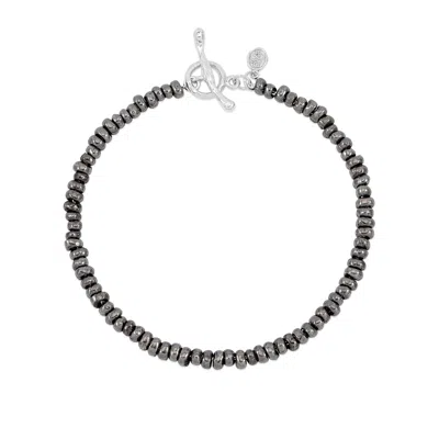 Dower & Hall Men's Signature Small Nugget Bracelet In Black