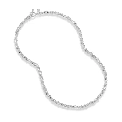 Dower & Hall Men's Signature Small Nugget Necklace In Sterling Silver In Red