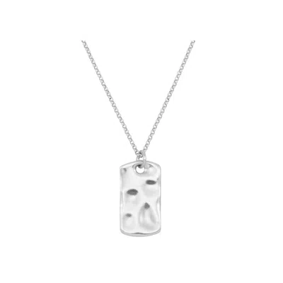 Dower & Hall Men's Silver Waterfall Id Tag Pendant In White