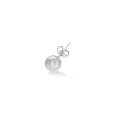 Dower & Hall Men's Single 8mm Dove Grey Freshwater Pearl Stud In Silver
