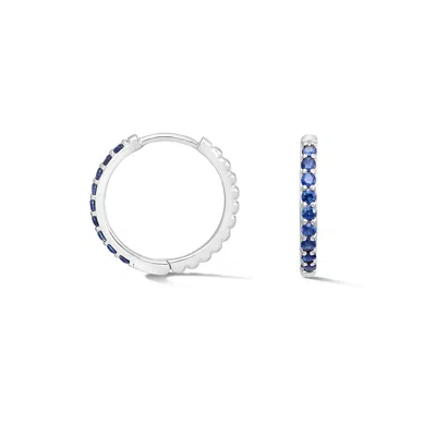 Dower & Hall Men's Single Blue Sapphire Lumiere Hoop In Silver In Metallic