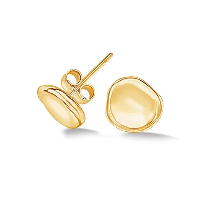 Dower & Hall Men's Single Dimple Pebble Stud In Gold Vermeil