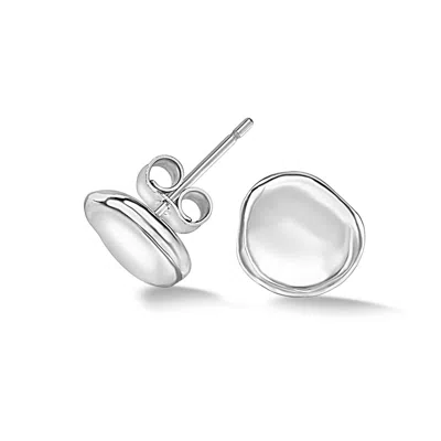 Dower & Hall Men's Single Dimple Pebble Stud In Sterling Silver