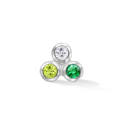 Dower & Hall Men's Single Greens Array Trio Stud In Silver In Multi