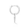 Dower & Hall Men's Single Hammered Raindrop Charm Story Hoop In Silver In Silver