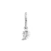 Dower & Hall Men's Single Hoop With Feather Drop Earring In Silver In Silver