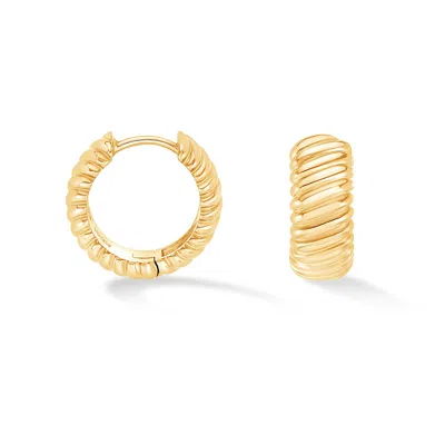 Dower & Hall Men's Single Large Twist Hoop In Gold Vermeil