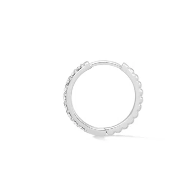 Dower & Hall Men's Single White Sapphire Lumiere Hoop In Silver In Gray
