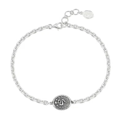 Dower & Hall Men's Snake Talisman Bracelet In Sterling Silver