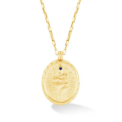 Dower & Hall Men's Snake Talisman Necklace In Gold Vermeil