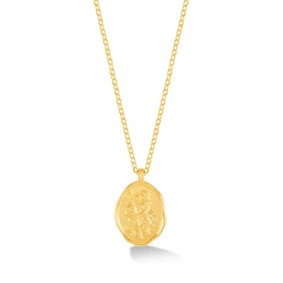 Dower & Hall Men's Solid Gold St Christopher Talisman Necklace