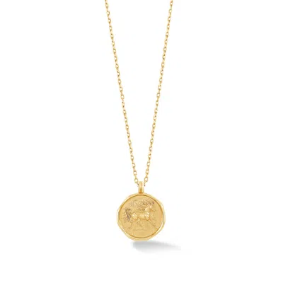 Dower & Hall Men's Solid Yellow Gold Fire Horse Tiny Talisman Necklace
