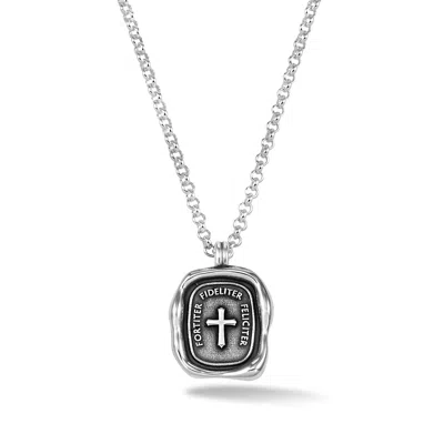 Dower & Hall Men's Success Talisman Necklace In Sterling Silver
