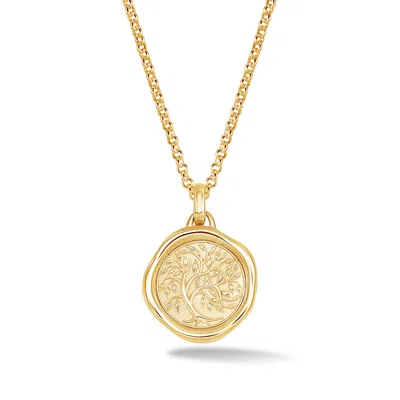 Dower & Hall Men's Tree Of Life Talisman Necklace In Gold Vermeil