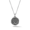Dower & Hall Men's Tree Of Life Talisman Necklace In Sterling Silver In Gray