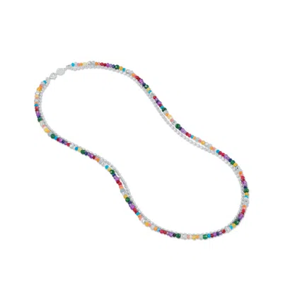 Dower & Hall Men's Tutti Frutti Orissa Necklace In Sterling Silver In Multi