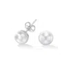 Dower & Hall Men's White Timeless Freshwater Single Pearl Stud In Brown
