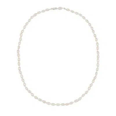 Dower & Hall Mens White Oval Pearl Necklace