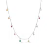 Dower & Hall Mixed Gemstone Array Chain Necklace In Silver