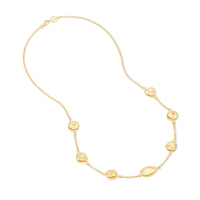 Dower & Hall Multi Pebble Necklace In Gold