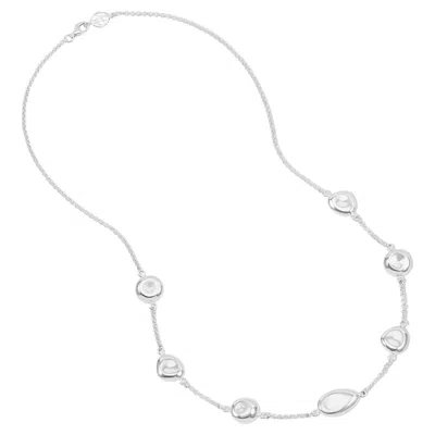 Pre-owned Dower & Hall Multi Pebble Necklace In Sterling Silver