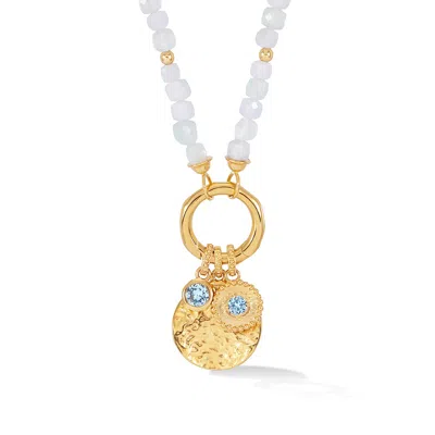 Dower & Hall 'neptune' Beaded Narrative™ Talisman Charm Necklace In Gold